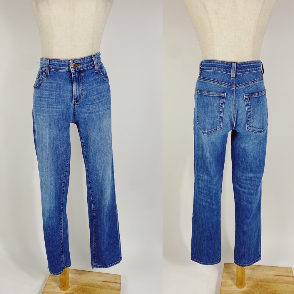 EILEEN FISHER Mid Rise Slim Skinny Leg Stretch Denim Medium Wash Jeans 6